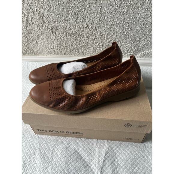 Clarks Women Brown Leather Jenette Ease Ballet Flat, Size 11 - Picture 4 of 8